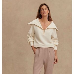 Varley Vine White Ivory Half Zip Pullover Small